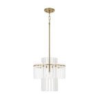 Capital Lighting 358711AD Aged Brass 15'' W X 19.5'' H 1-light Tiered Pendant In Aged Brass With Clear And Etched Glass Tubes Image 1