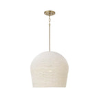 Capital Lighting 358813AD Aged Brass 16.75'' W X 19.25'' H 1-light Handcrafted Tapered Cloche Pendant With Tiny Beads Painted Ivory In Aged Brass Image 3