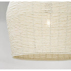Capital Lighting 358813AD Aged Brass 16.75'' W X 19.25'' H 1-light Handcrafted Tapered Cloche Pendant With Tiny Beads Painted Ivory In Aged Brass Image 6