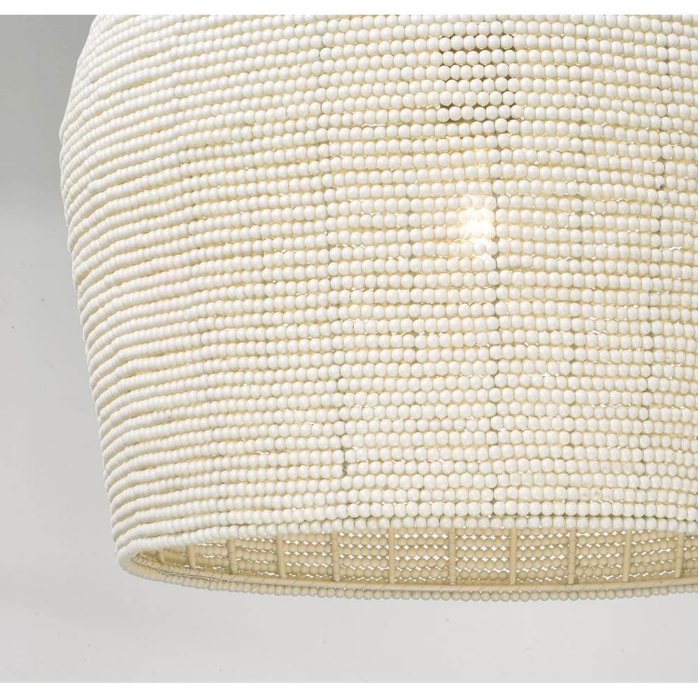 Capital Lighting 358813AD Aged Brass 16.75'' W X 19.25'' H 1-light Handcrafted Tapered Cloche Pendant With Tiny Beads Painted Ivory In Aged Brass Image 6