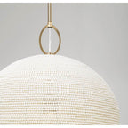 Capital Lighting 358813AD Aged Brass 16.75'' W X 19.25'' H 1-light Handcrafted Tapered Cloche Pendant With Tiny Beads Painted Ivory In Aged Brass Image 4