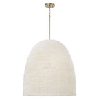 Capital Lighting 358814AD Aged Brass 25'' W X 30'' H 3-light Handcrafted Bell Pendant With Tiny Beads Painted Ivory In Aged Brass Image 2