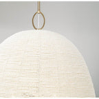 Capital Lighting 358814AD Aged Brass 25'' W X 30'' H 3-light Handcrafted Bell Pendant With Tiny Beads Painted Ivory In Aged Brass Image 3