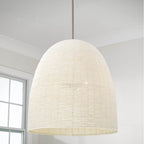 Capital Lighting 358814AD Aged Brass 25'' W X 30'' H 3-light Handcrafted Bell Pendant With Tiny Beads Painted Ivory In Aged Brass Image 4