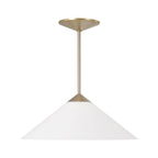 Capital Lighting 359111MA Matte Brass 22'' W X 9'' H 1-light Cone Pendant In Matte Brass With Soft White Glass And Tapered Canopy Image 1