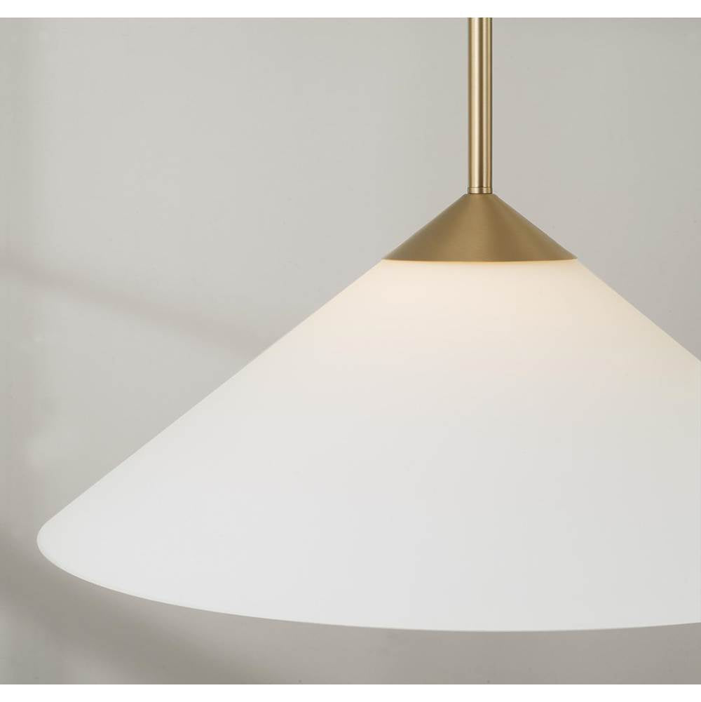 Capital Lighting 359111MA Matte Brass 22'' W X 9'' H 1-light Cone Pendant In Matte Brass With Soft White Glass And Tapered Canopy Image 3