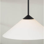 Capital Lighting 359111MB Matte Black 22'' W X 9'' H 1-light Cone Pendant In Matte Black With Soft White  Glass And Tapered Canopy Image 3