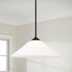 Capital Lighting Gatsby 22'' W X 9'' H 1-light Cone Pendant In Matte Brass With Soft White Glass And Tapered Canopy