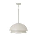 Capital Lighting 359211TP Taupe 17.25'' W X 10.5'' H 1-light Modern Tiered Dome Pendant In Taupe With Soft White Glass Diffuser Image 1