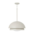 Capital Lighting 359211TP Taupe 17.25'' W X 10.5'' H 1-light Modern Tiered Dome Pendant In Taupe With Soft White Glass Diffuser Image 1