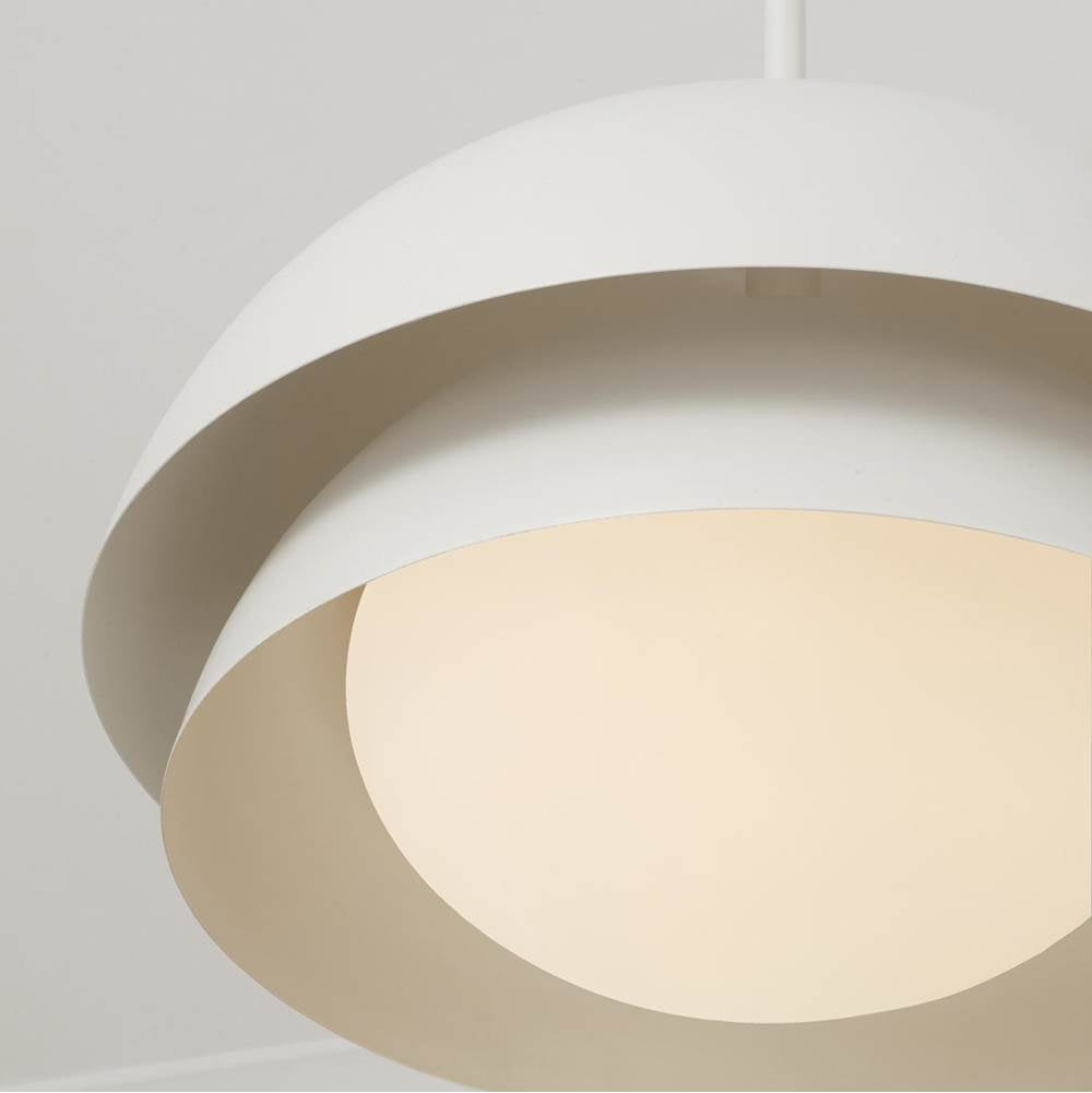 Capital Lighting 359211WE Matte White 17.25'' W X 10.5'' H 1-light Modern Tiered Dome Pendant In Matte White With Soft White Glass Diffuser Image 2