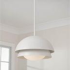 Capital Lighting Jensen 17.25'' W X 10.5'' H 1-light Modern Tiered Dome Pendant In Taupe With Soft White Glass Diffuser