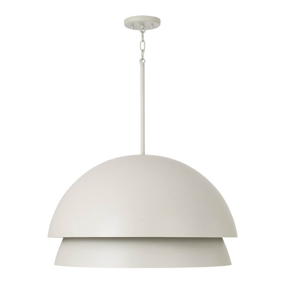 Capital Lighting 359212TP Taupe 25.25'' W X 15'' H 3-light Modern Tiered Dome Pendant In Taupe With Soft White Glass Image 1