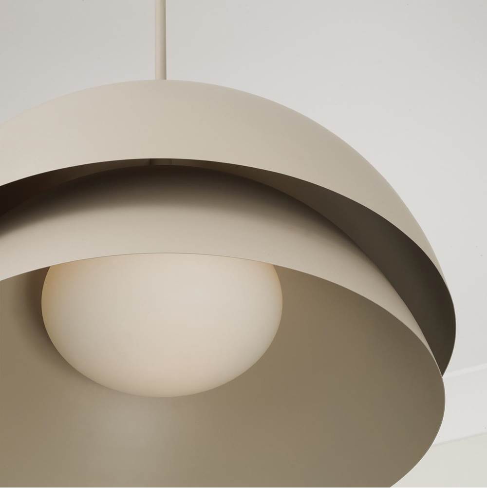 Capital Lighting 359212TP Taupe 25.25'' W X 15'' H 3-light Modern Tiered Dome Pendant In Taupe With Soft White Glass Image 3