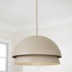 Capital Lighting Jensen 25.25'' W X 15'' H 3-light Modern Tiered Dome Pendant In Taupe With Soft White Glass
