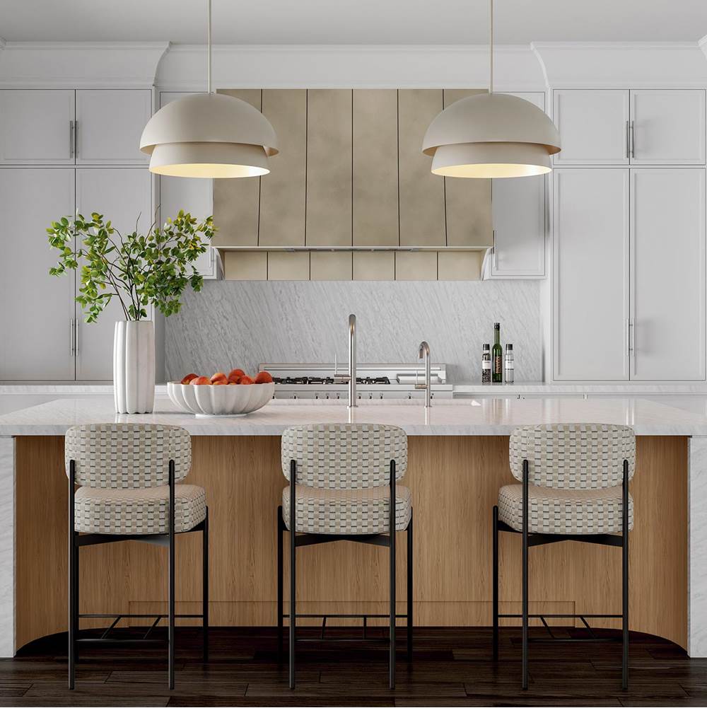 Capital Lighting 359212TP Taupe 25.25'' W X 15'' H 3-light Modern Tiered Dome Pendant In Taupe With Soft White Glass Image 2