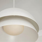 Capital Lighting 359212WE Matte White 25.25'' W X 15'' H 3-light Modern Tiered Dome Pendant In Matte White With Soft White Glass Image 2