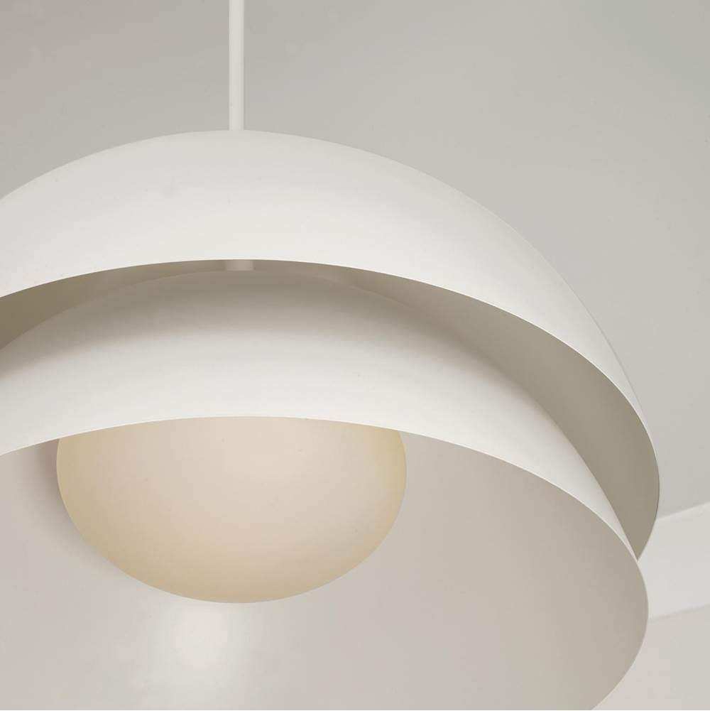 Capital Lighting 359212WE Matte White 25.25'' W X 15'' H 3-light Modern Tiered Dome Pendant In Matte White With Soft White Glass Image 2