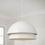 Capital Lighting Jensen 25.25'' W X 15'' H 3-light Modern Tiered Dome Pendant In Taupe With Soft White Glass