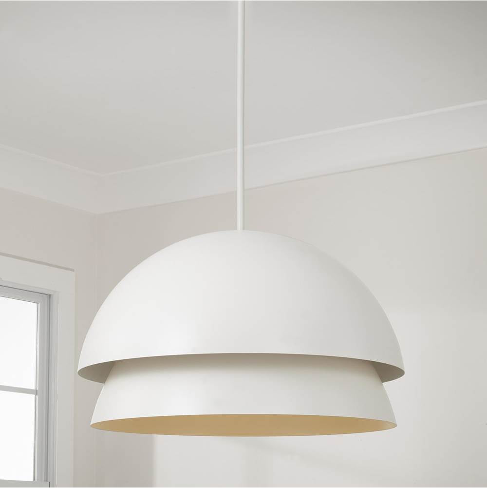 Capital Lighting Jensen 25.25'' W X 15'' H 3-light Modern Tiered Dome Pendant In Taupe With Soft White Glass