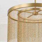Capital Lighting 359321AD Aged Brass 23.75'' W X 18.25'' H Integrated Led Double Ring Pendant In Aged Brass With Tiered Cascading Delicate Chains Image 3