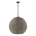 Capital Lighting 359711AGD Aegean Grey,Dark Brass 22.5'' W X 24'' H 1-light Intricate Beaded Orb Pendant With Handcrafted Wooden Beads In Aegean Grey And Dark Brass With Inner Glass Globe And Decorative Designer Chain Image 1