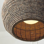 Capital Lighting 359711AGD Aegean Grey,Dark Brass 22.5'' W X 24'' H 1-light Intricate Beaded Orb Pendant With Handcrafted Wooden Beads In Aegean Grey And Dark Brass With Inner Glass Globe And Decorative Designer Chain Image 3
