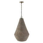 Capital Lighting 359712AGD Aegean Grey,Dark Brass 20'' W X 30.5'' H 1-light Intricate Beaded Teardrop Pendant With Handcrafted Wooden Beads In Aegean Grey And Dark Brass With Inner Glass Globe And Decorative Designer Chain Image 2