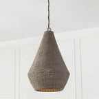 Capital Lighting Morada 20'' W X 30.5'' H 1-light Intricate Beaded Teardrop Pendant With Handcrafted Wooden Beads In Aegean Grey And Dark Brass With Inner Glass Globe And Decorative Designer Chain