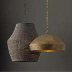 Capital Lighting 359713AGD Aegean Grey,Dark Brass 23'' W X 27.5'' H 1-light Intricate Beaded Vase Pendant With Handcrafted Wooden Beads In Aegean Grey And Dark Brass With Inner Glass Globe And Decorative Designer Chain Image 2