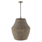 Capital Lighting 359713AGD Aegean Grey,Dark Brass 23'' W X 27.5'' H 1-light Intricate Beaded Vase Pendant With Handcrafted Wooden Beads In Aegean Grey And Dark Brass With Inner Glass Globe And Decorative Designer Chain Image 4