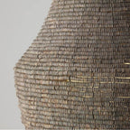 Capital Lighting 359713AGD Aegean Grey,Dark Brass 23'' W X 27.5'' H 1-light Intricate Beaded Vase Pendant With Handcrafted Wooden Beads In Aegean Grey And Dark Brass With Inner Glass Globe And Decorative Designer Chain Image 6
