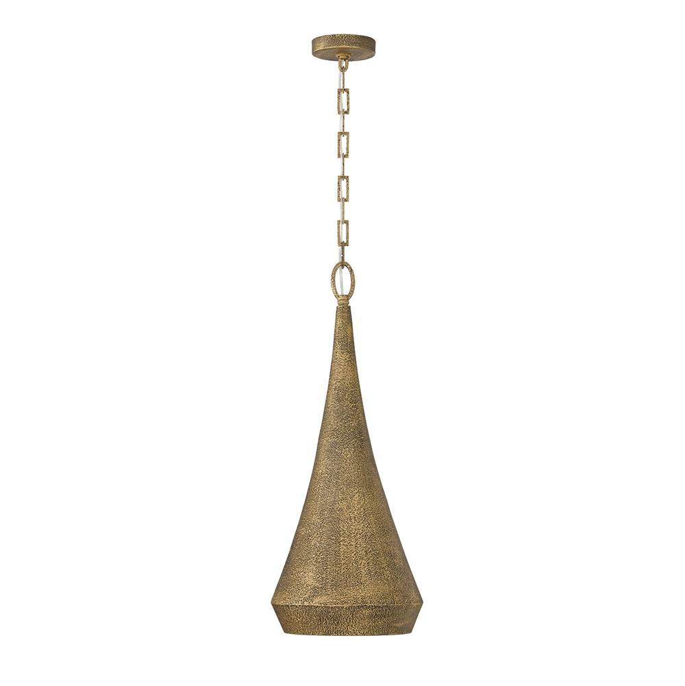 Capital Lighting 359811ARG Artisan Gold 12'' W X 27.5'' H 1-light Unique Elongated Drop Pendant In Artisan Gold With Hand-painted Texture Image 1