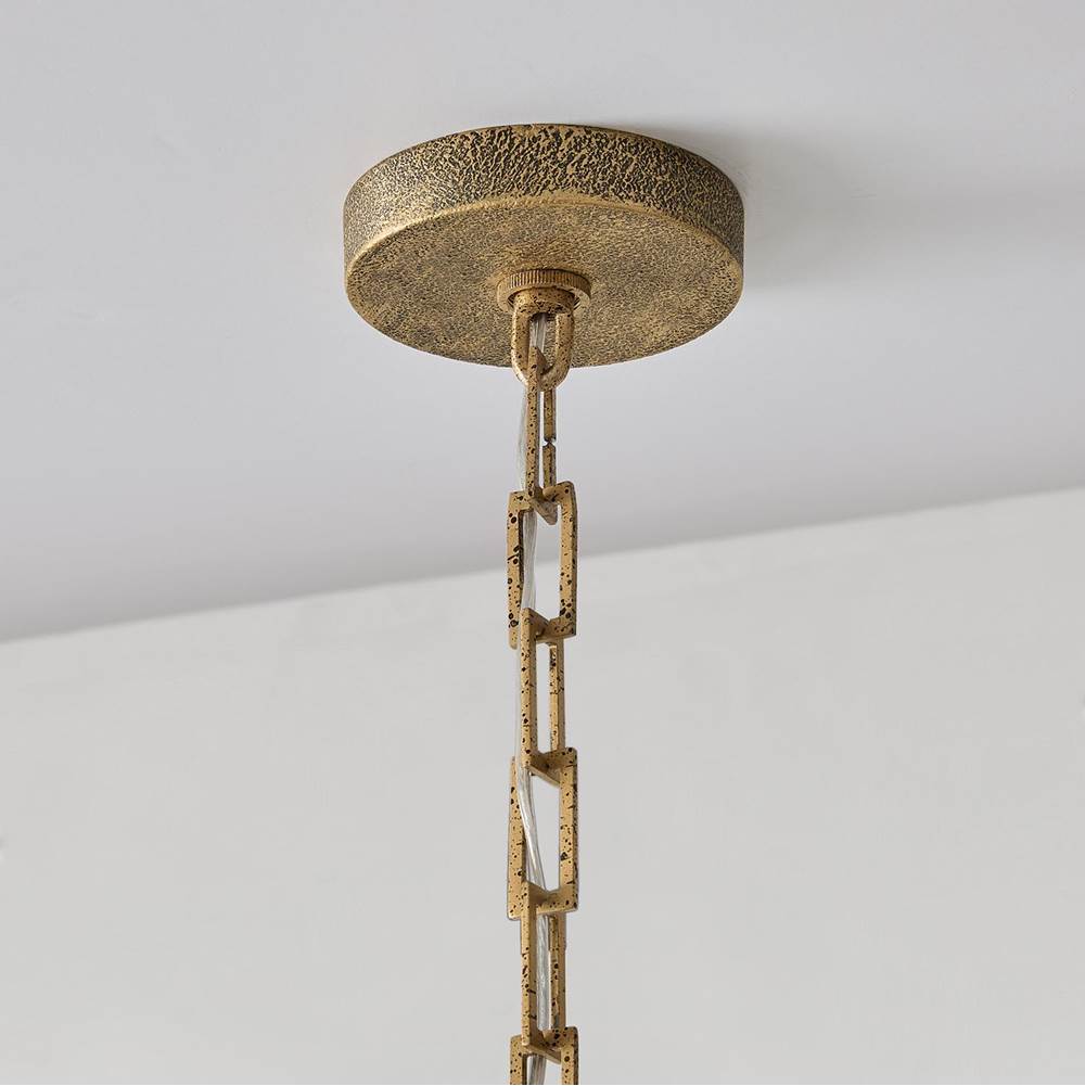 Capital Lighting 359811ARG Artisan Gold 12'' W X 27.5'' H 1-light Unique Elongated Drop Pendant In Artisan Gold With Hand-painted Texture Image 2