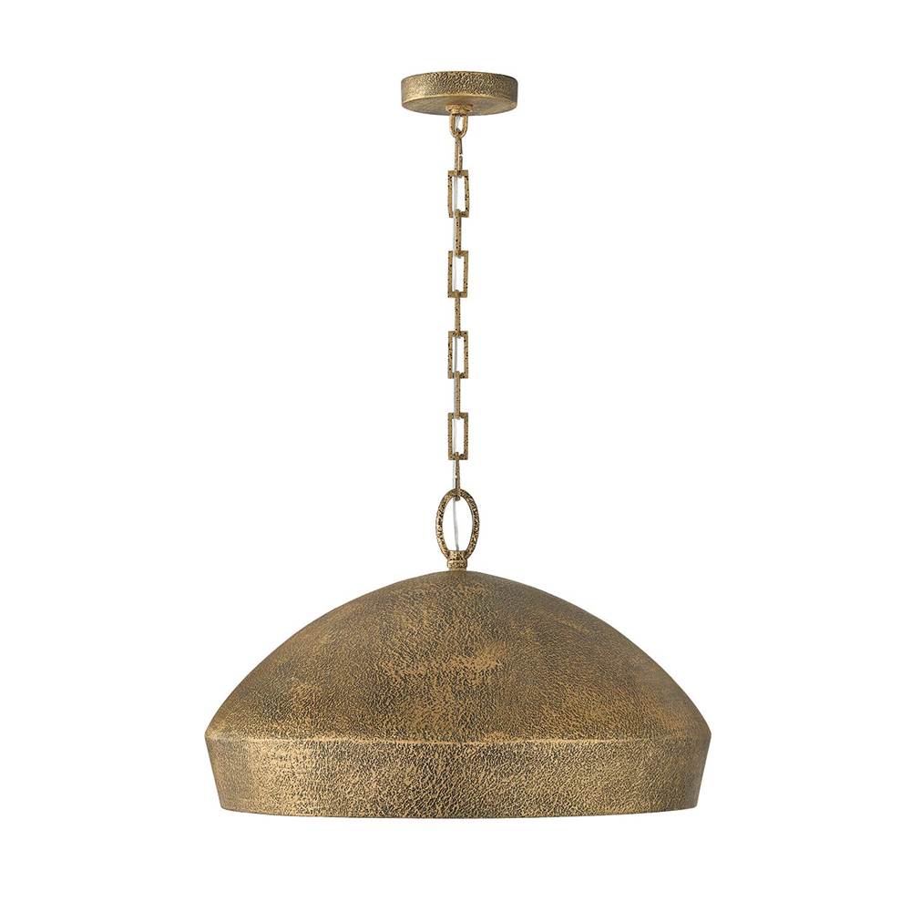 Capital Lighting 359812ARG Artisan Gold 21.5'' W X 135'' H 1-light Unique Open Dome Pendant In Artisan Gold With Hand-painted Texture Image 1