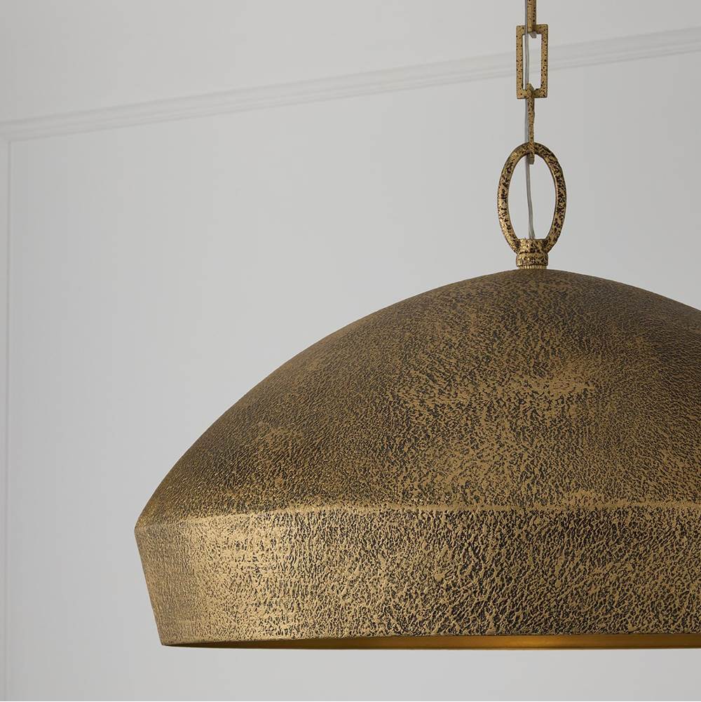 Capital Lighting 359812ARG Artisan Gold 21.5'' W X 135'' H 1-light Unique Open Dome Pendant In Artisan Gold With Hand-painted Texture Image 7