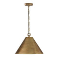 Capital Lighting 360011XB Oxidized Brass 17'' W X 12.5'' H 1-light Cone Pendant In Distressed Oxidized Brass With Designer Chain Image 1