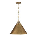 Capital Lighting 360011XB Oxidized Brass 17'' W X 12.5'' H 1-light Cone Pendant In Distressed Oxidized Brass With Designer Chain Image 1