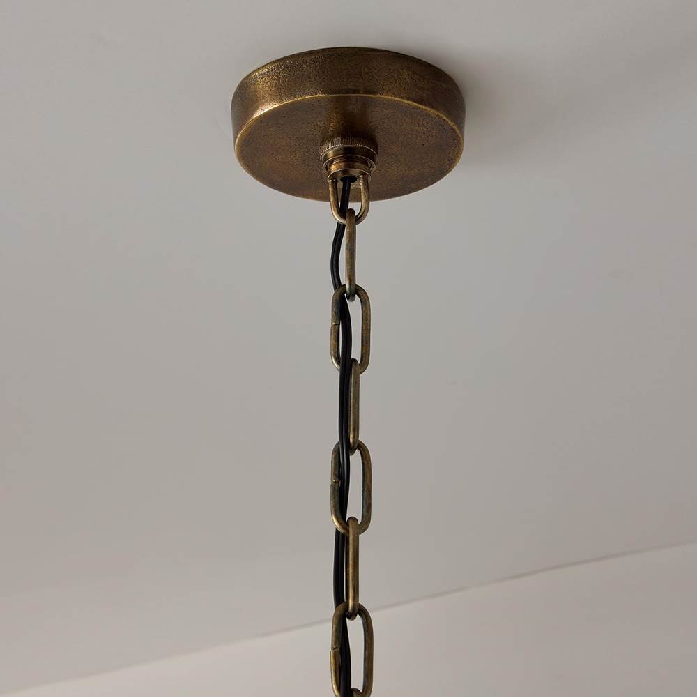 Capital Lighting 360011XB Oxidized Brass 17'' W X 12.5'' H 1-light Cone Pendant In Distressed Oxidized Brass With Designer Chain Image 2