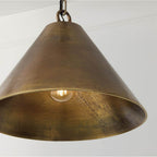 Capital Lighting 360011XB Oxidized Brass 17'' W X 12.5'' H 1-light Cone Pendant In Distressed Oxidized Brass With Designer Chain Image 5