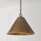 Capital Lighting Casa 17'' W X 12.5'' H 1-light Cone Pendant In Distressed Oxidized Brass With Designer Chain
