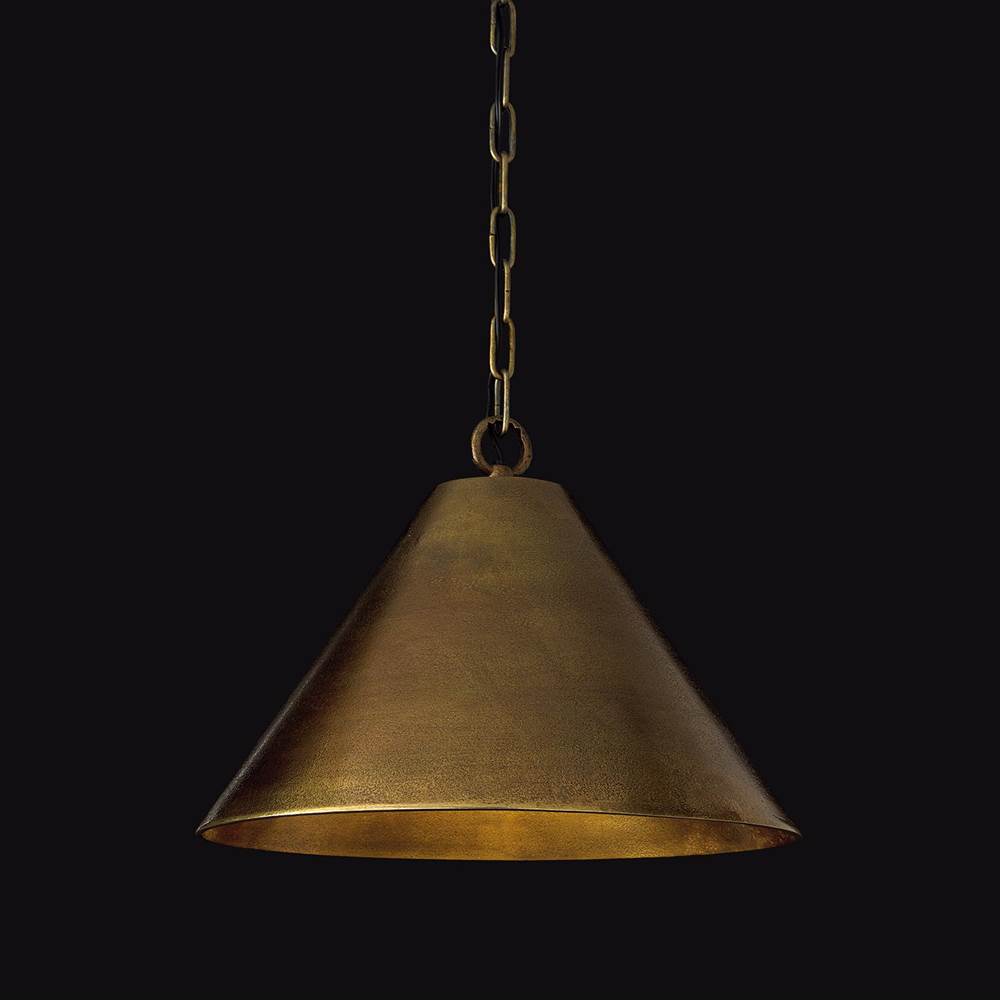 Capital Lighting 360011XB Oxidized Brass 17'' W X 12.5'' H 1-light Cone Pendant In Distressed Oxidized Brass With Designer Chain Image 4