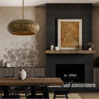 Capital Lighting 360241BPB Burnished Patinaed Brass 26'' W X 9.75'' H 4-light Faceted Drum Pendant In Burnished Patinaed Brass With Handcrafted Sandcast Distressed Texture Image 4