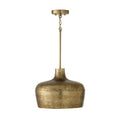 Capital Lighting 360311THB Tibetan Hammered Brass 15'' W X 11.5'' H  1-light Handcrafted Pendant In Tibetan Hammered Brass Image 1