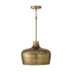 Capital Lighting 360311THB Tibetan Hammered Brass 15'' W X 11.5'' H  1-light Handcrafted Pendant In Tibetan Hammered Brass Image 1