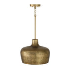 Capital Lighting 360311THB Tibetan Hammered Brass 15'' W X 11.5'' H  1-light Handcrafted Pendant In Tibetan Hammered Brass Image 2