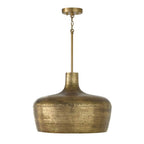 Capital Lighting 360312THB Tibetan Hammered Brass 19.5'' W X 15'' H 1-light Handcrafted Pendant In Tibetan Hammered Brass Image 1