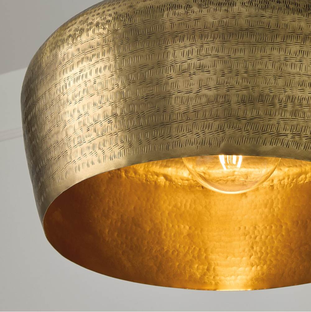 Capital Lighting 360312THB Tibetan Hammered Brass 19.5'' W X 15'' H 1-light Handcrafted Pendant In Tibetan Hammered Brass Image 6