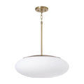 Capital Lighting 360511AD Aged Brass 20'' W X 8.25'' H  1-light Pendant In Aged Brass With Soft White Glass Oval Globe Image 1