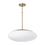 Capital Lighting 360511AD Aged Brass 20'' W X 8.25'' H  1-light Pendant In Aged Brass With Soft White Glass Oval Globe Image 1